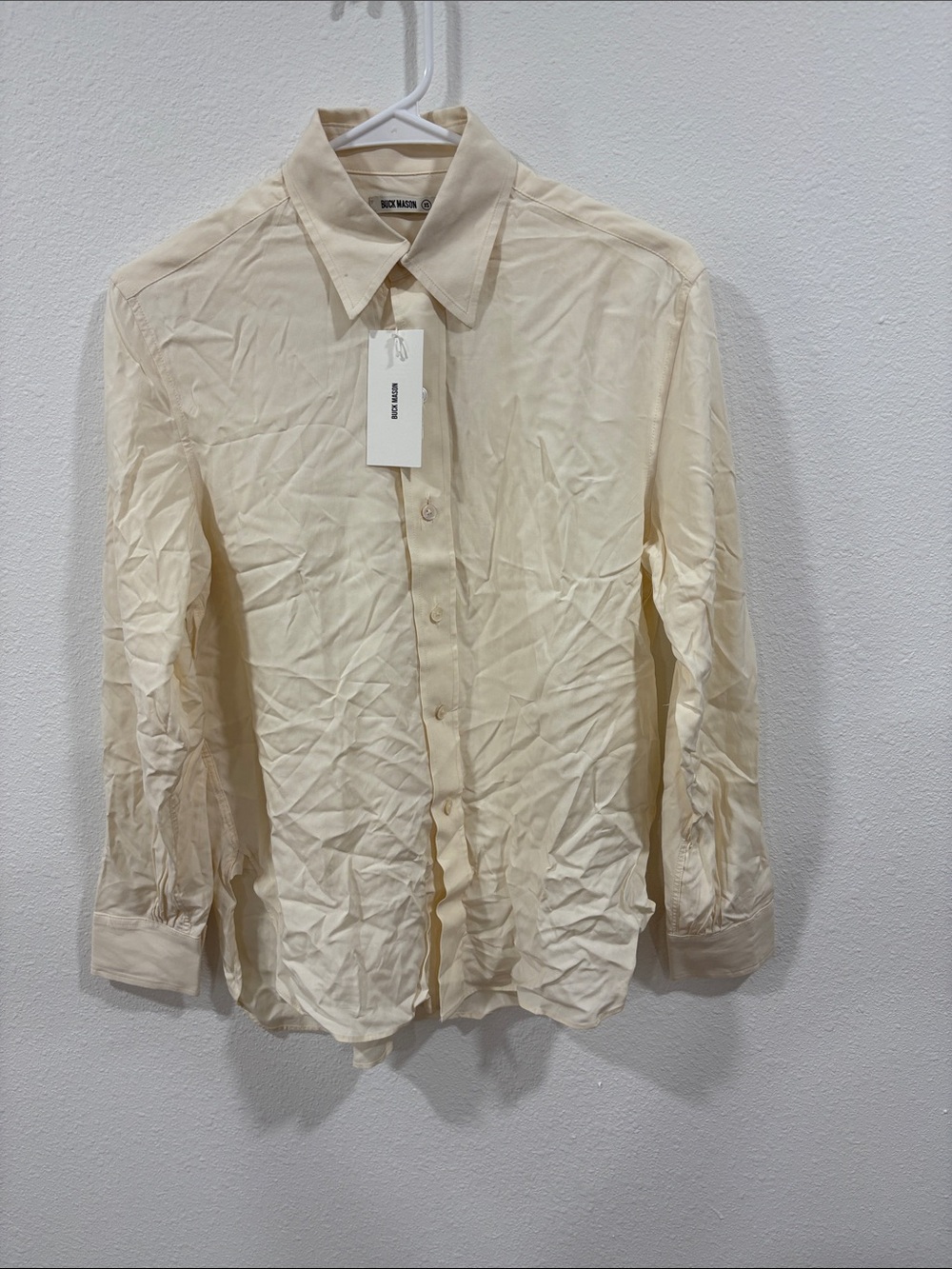 Buck Mason Alabaster Poet Shirt Long Sleeve XS Retail $158 NWT